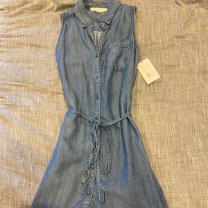 NWT Love stitch denim button dress